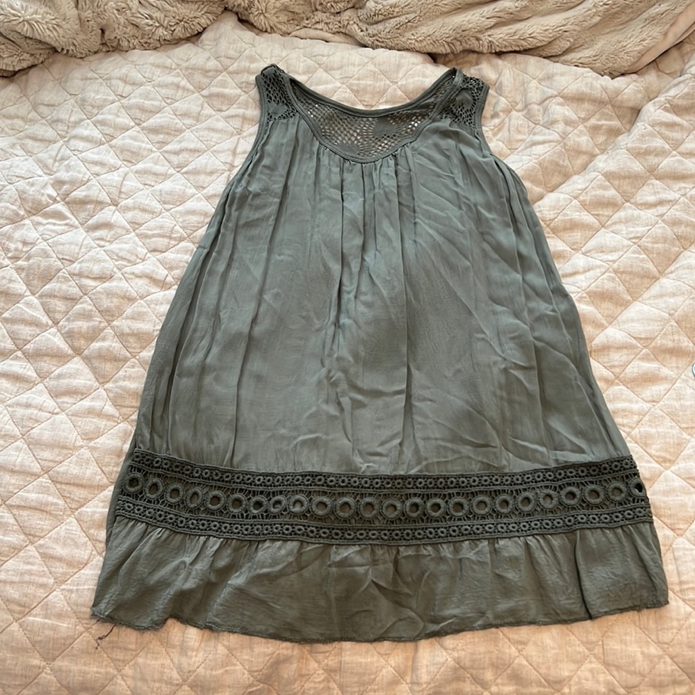 Green long tank top